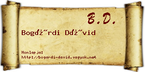 Bogárdi Dávid névjegykártya