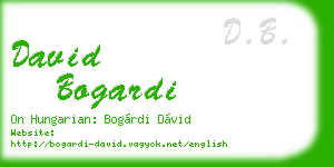 david bogardi business card